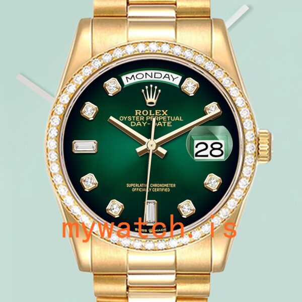 Rolex Day-Date 36mm m128348rbr-0035 Mens Gold-tone Automatic: Genuine vs. Replica